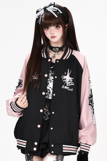 Retro Embroidered Varsity Jacket