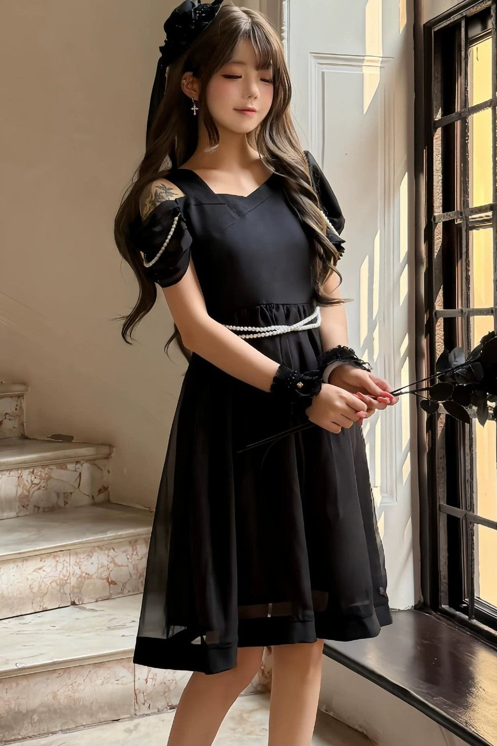 Camellia Black Dress