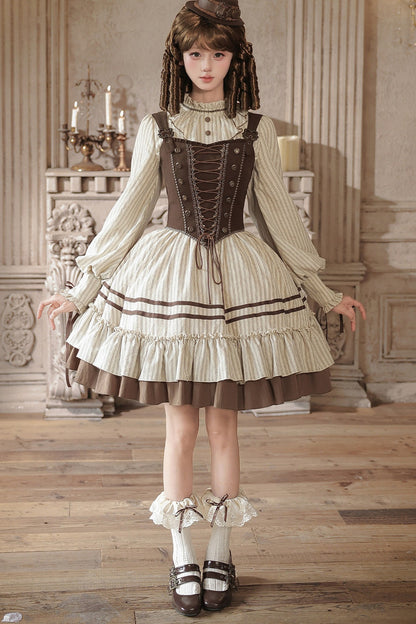 Gerüschtes Two-Way-Kleid mit Accessoire-Set