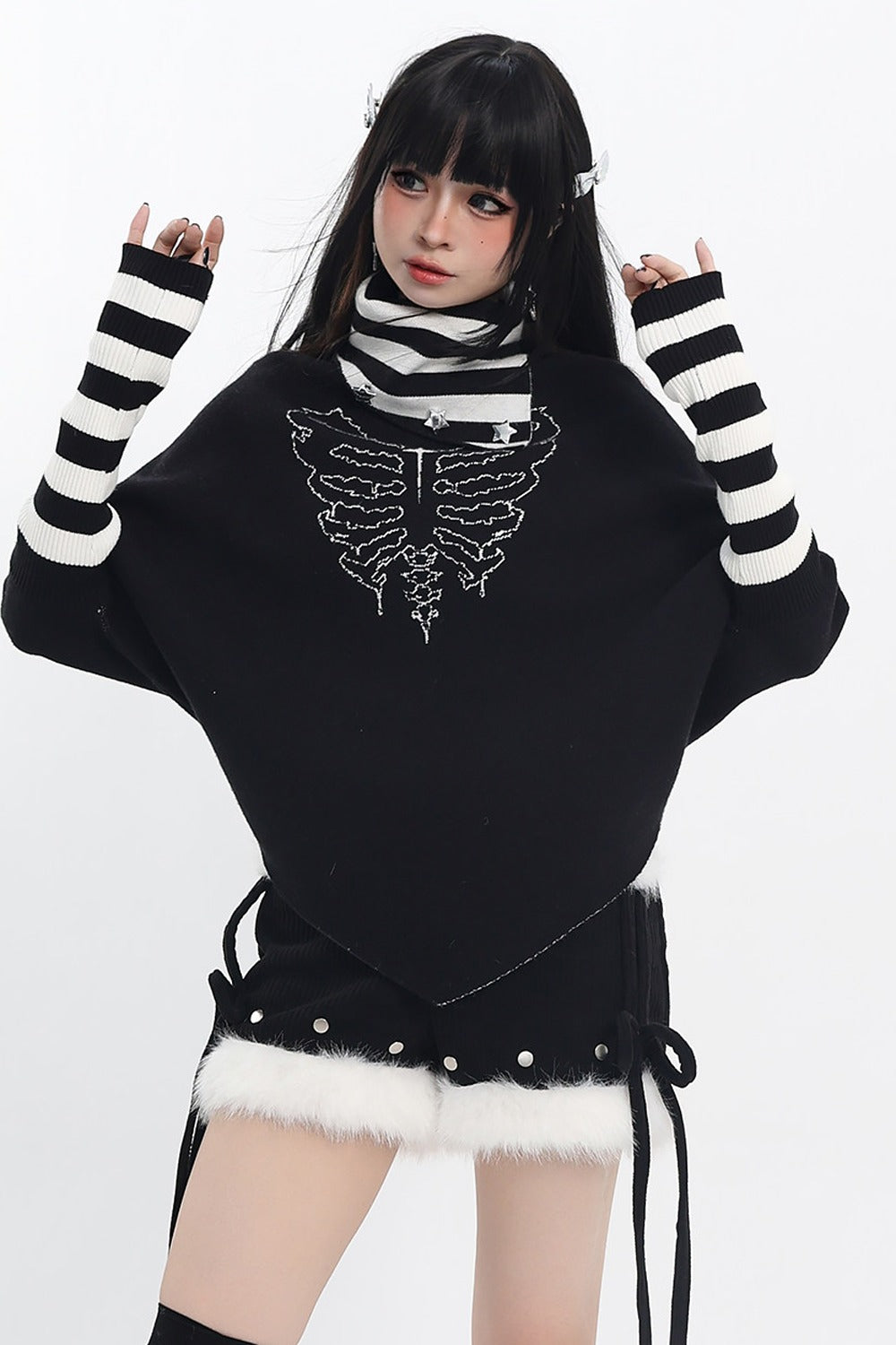 Dark Striped Turtleneck Knitwear
