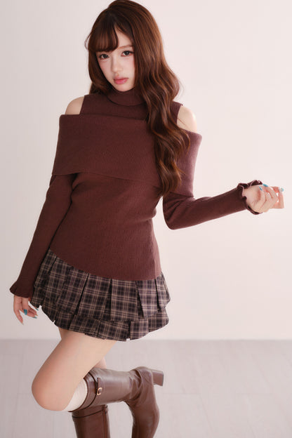 Off-Shoulder Shawl Pullover Sweater
