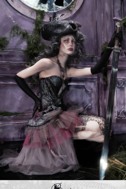 Asymmetrischer Gothic-Meshrock