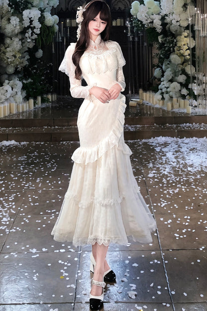 Embroidered Fishtail Qipao Dress