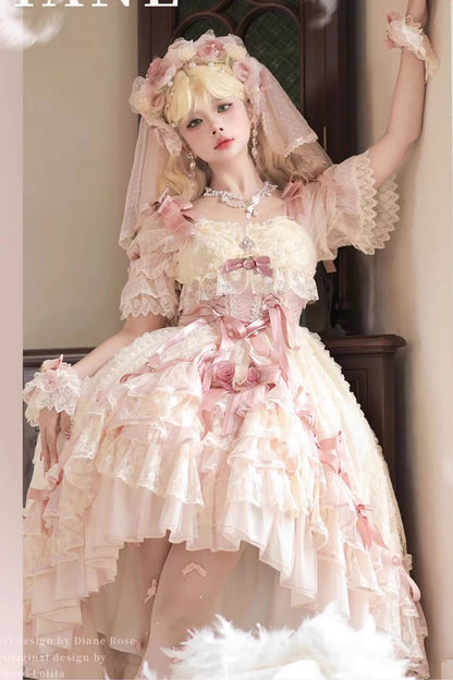 Rose-Schleifen-Gorgeous-Prinzessinnen-Lolita-Kleid