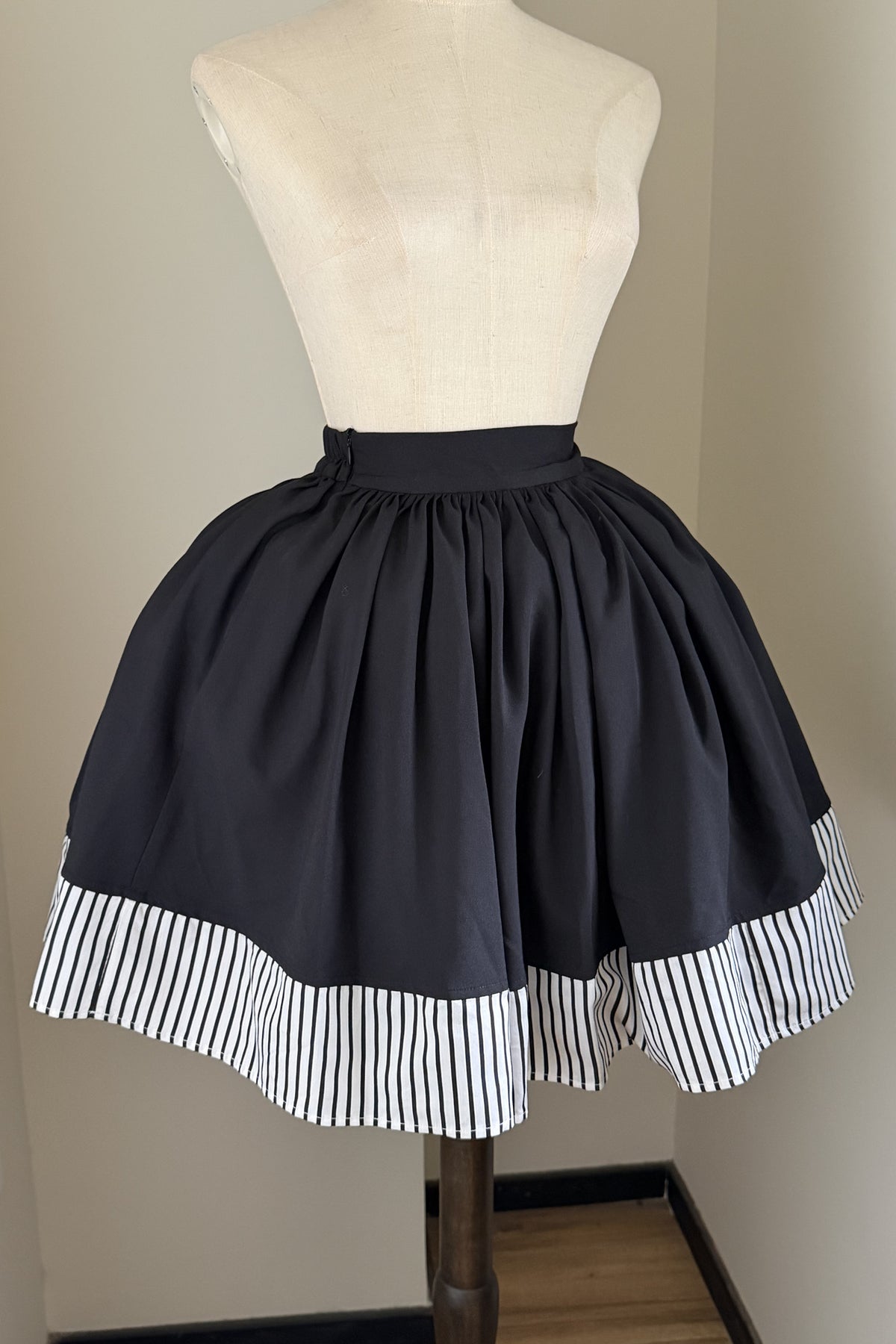 Gothic Striped Contrast Skirt