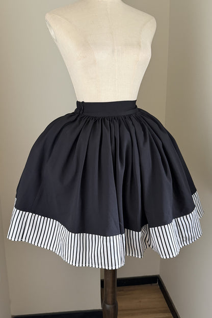 Gothic Striped Contrast Skirt