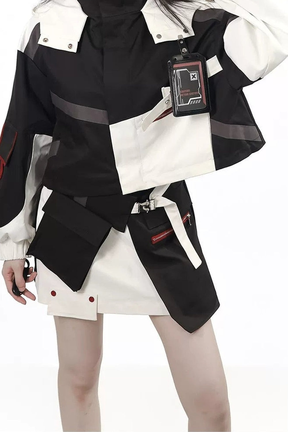 Galaxy Leap Color-Block Functional Jacket With Skirt Badge and Pants Set-Up