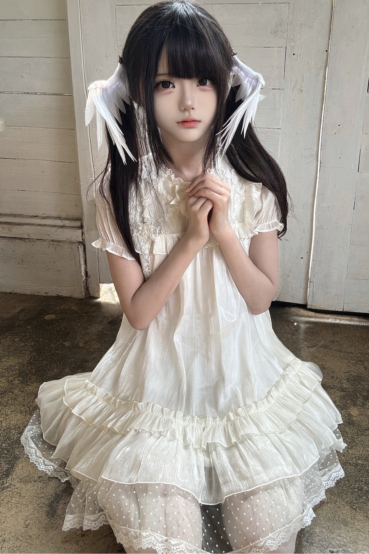 儚げ天使のレースドールワンピース