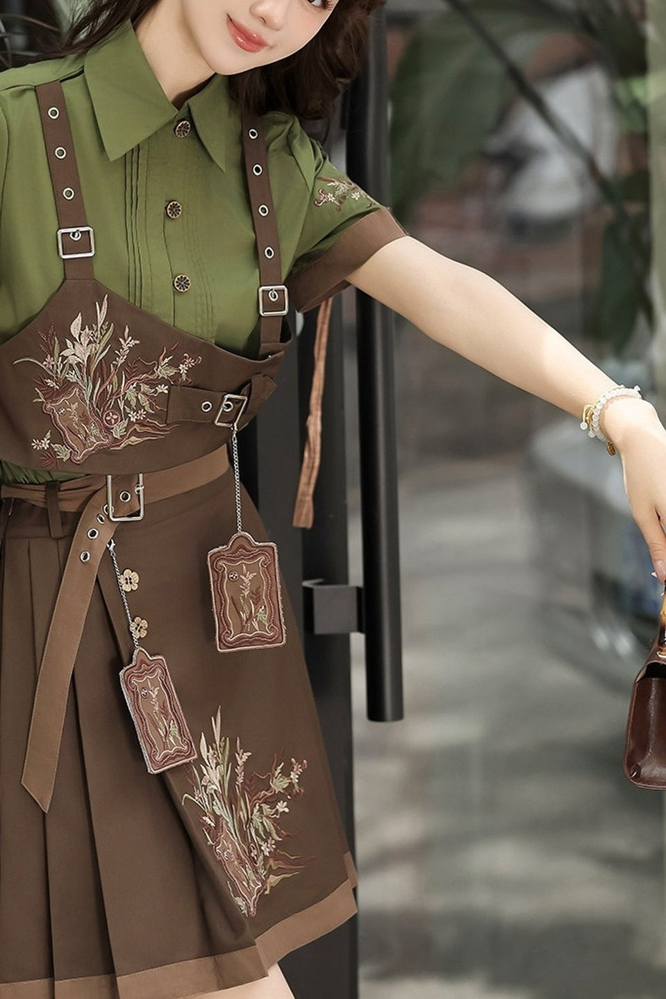 New Chinese Style Cookie Forest Shirt and Skirt Set