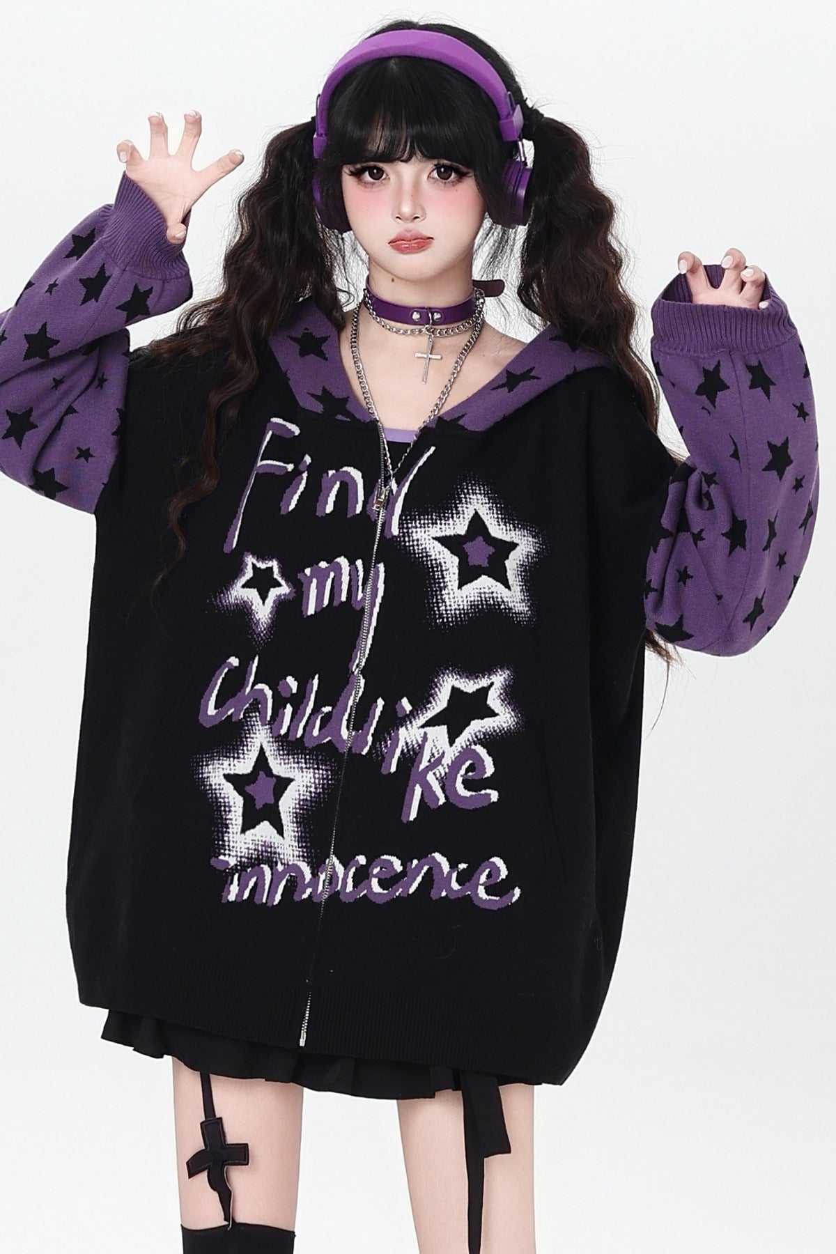 Night Stars Lantern Sleeve Cardigan