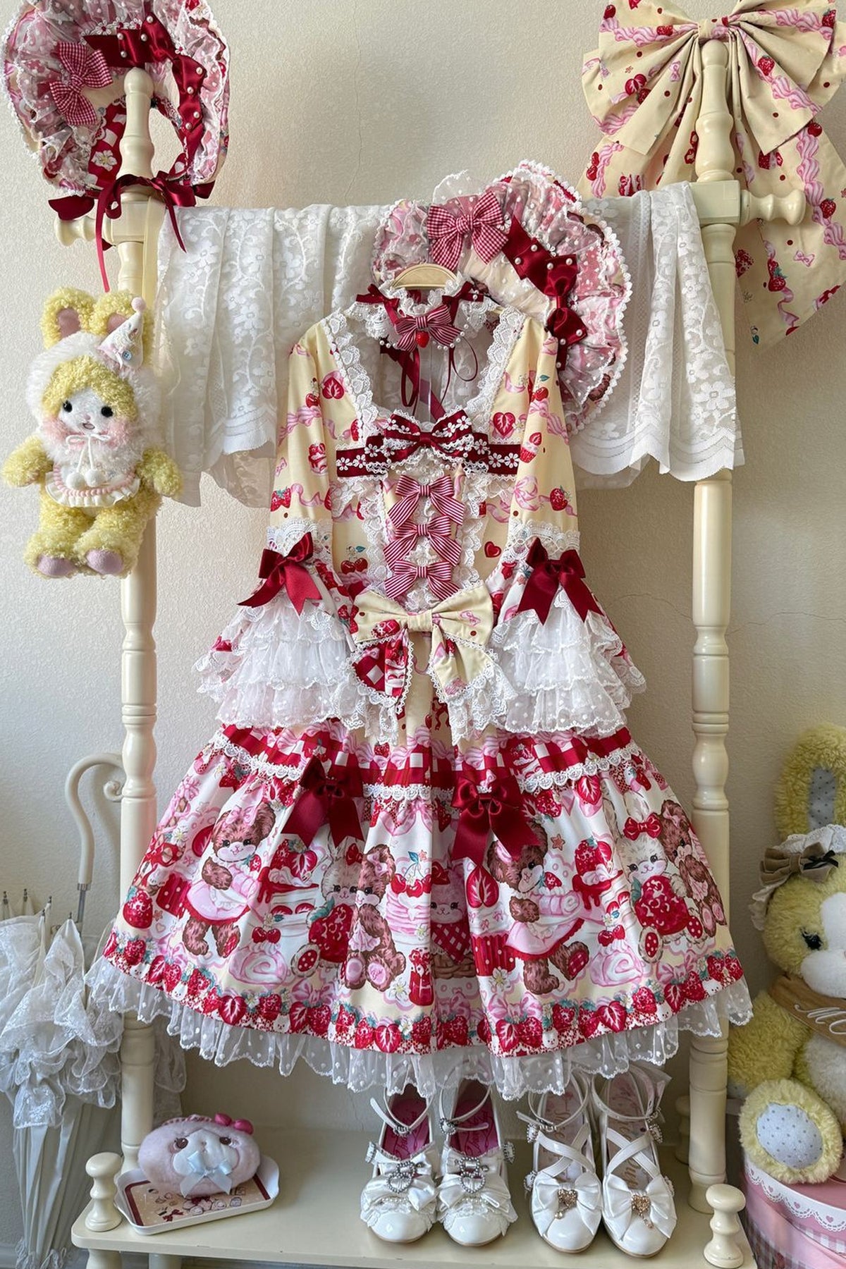 Berry Rabbit Bear Long Sleeve Dress