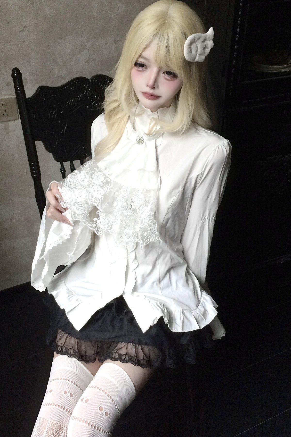 French Court Style Lace Ruffle Shirt