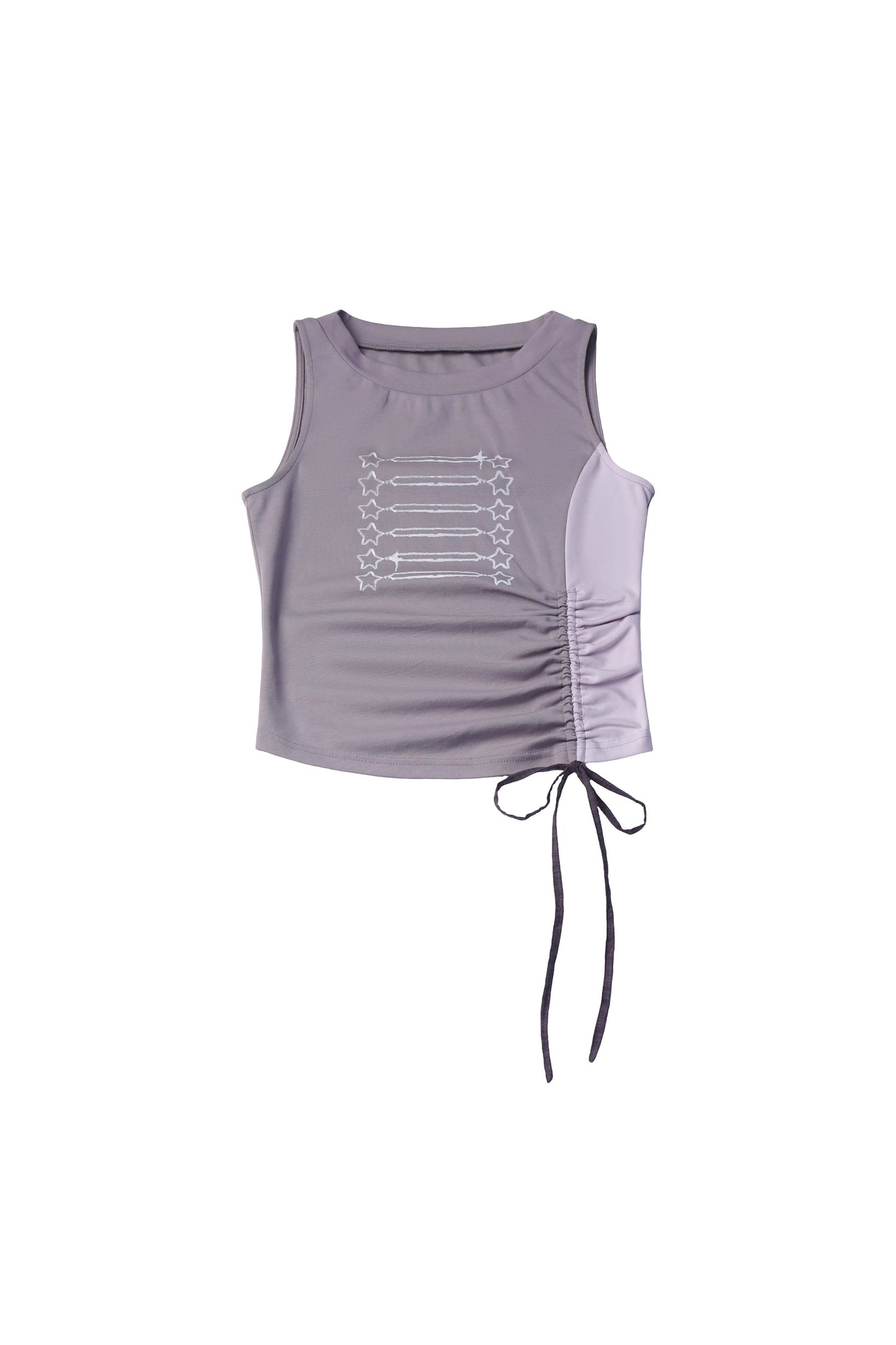 Gray-Purple T-Shirt With Skirt and Pants Set-Up