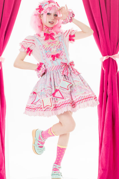Amusement Park Jsk Suspender Dress and Shirt Set-Up