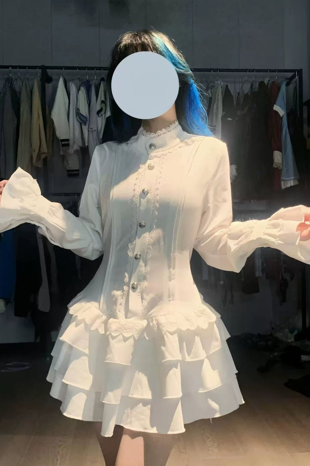 Moonlit Lace White Gothic Dress