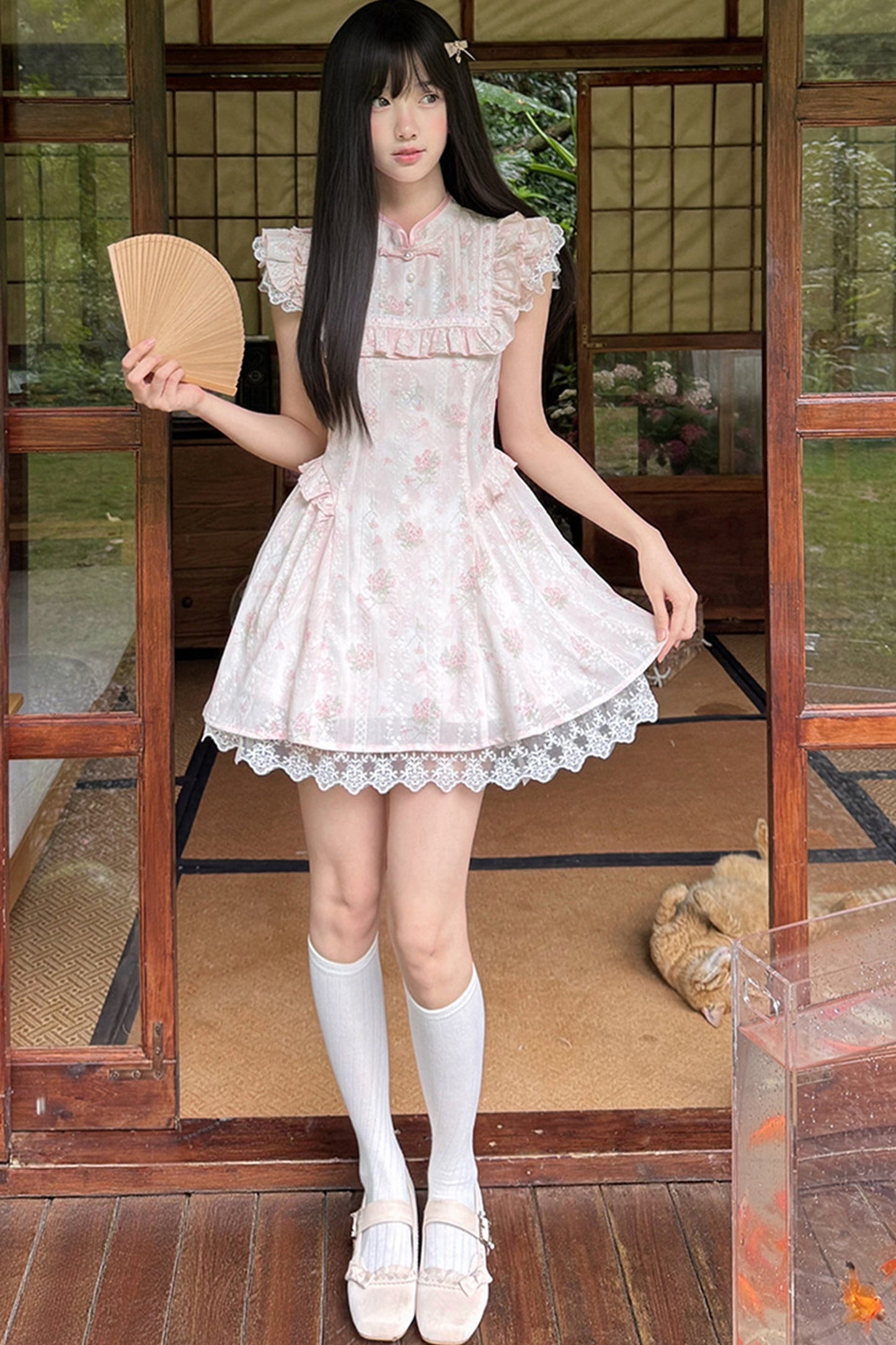 フラワーレースプリンセスチャイナワンピース