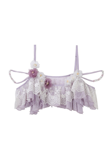 Wisteria Flower New Chinese Style Suspender Skirt and Top Set