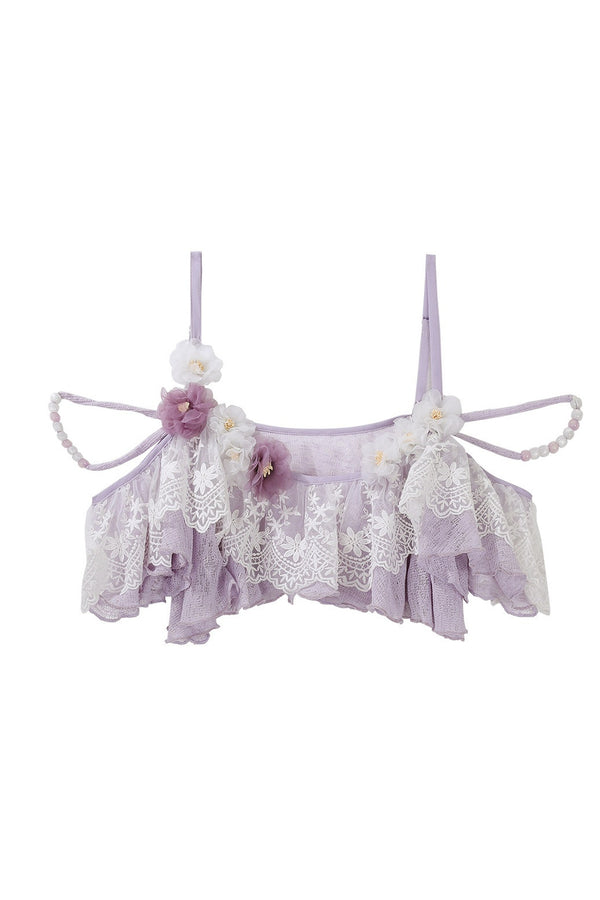 Wisteria Flower New Chinese Style Suspender Skirt and Top Set