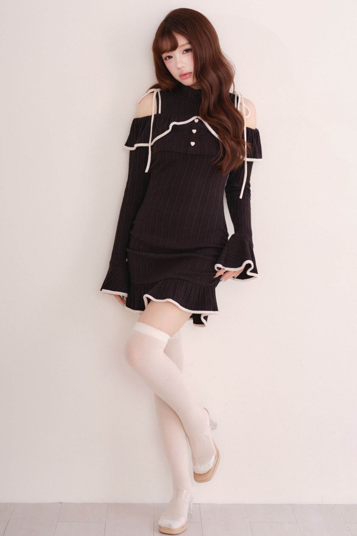 Set con abito gilet in maglia e top