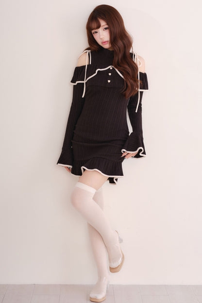 Set con abito gilet in maglia e top