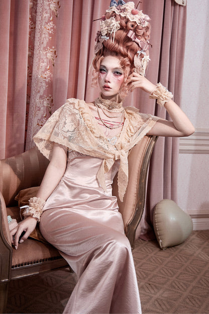 Pink Bow Satin Slip Dress