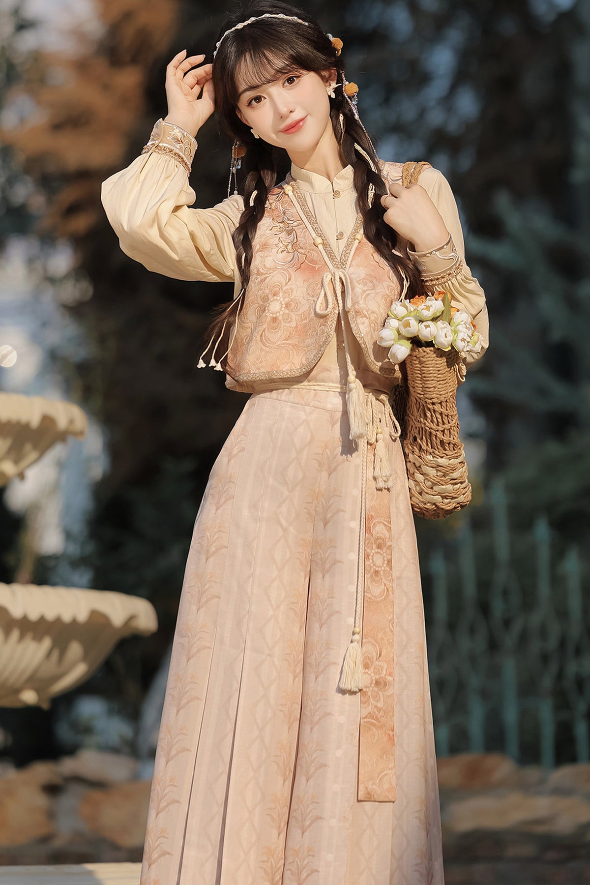 Lily Flower Tea Floral Vest Top and Skirt Set-Up