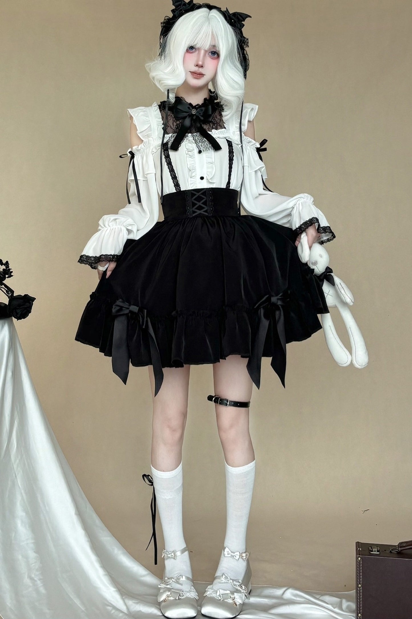 Gothic Lace Shirt + Lace Skirt