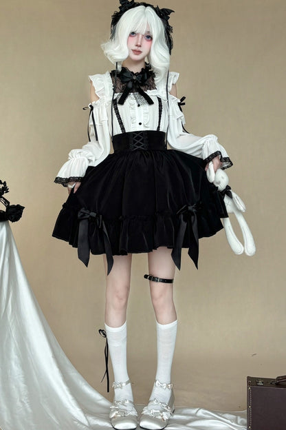 Gothic Lace Shirt + Lace Skirt
