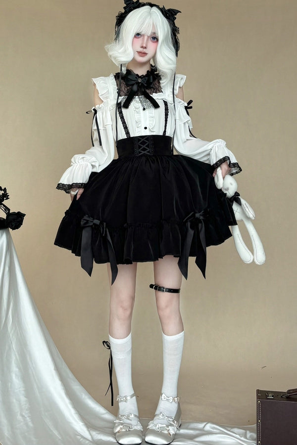 Gothic Lace Shirt + Lace Skirt