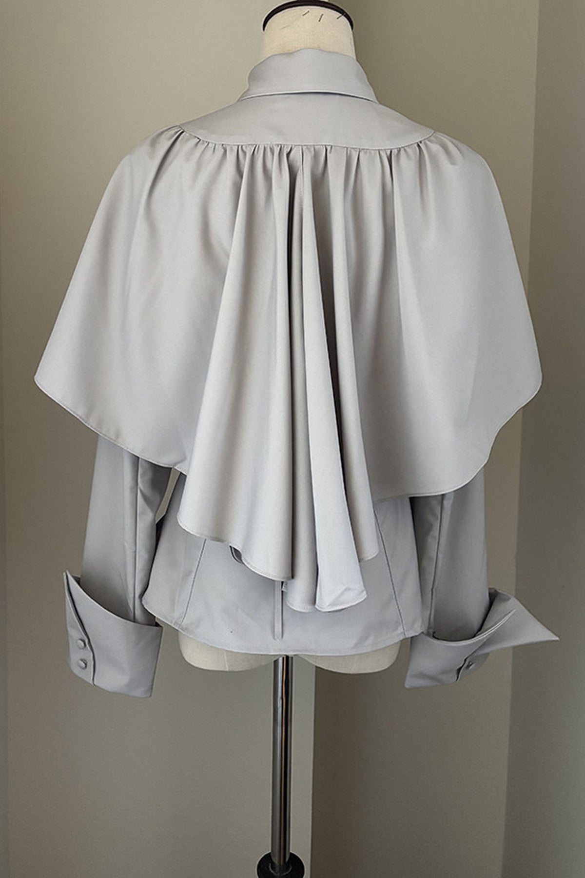 Gothic Long-Sleeved Shawl Shirt