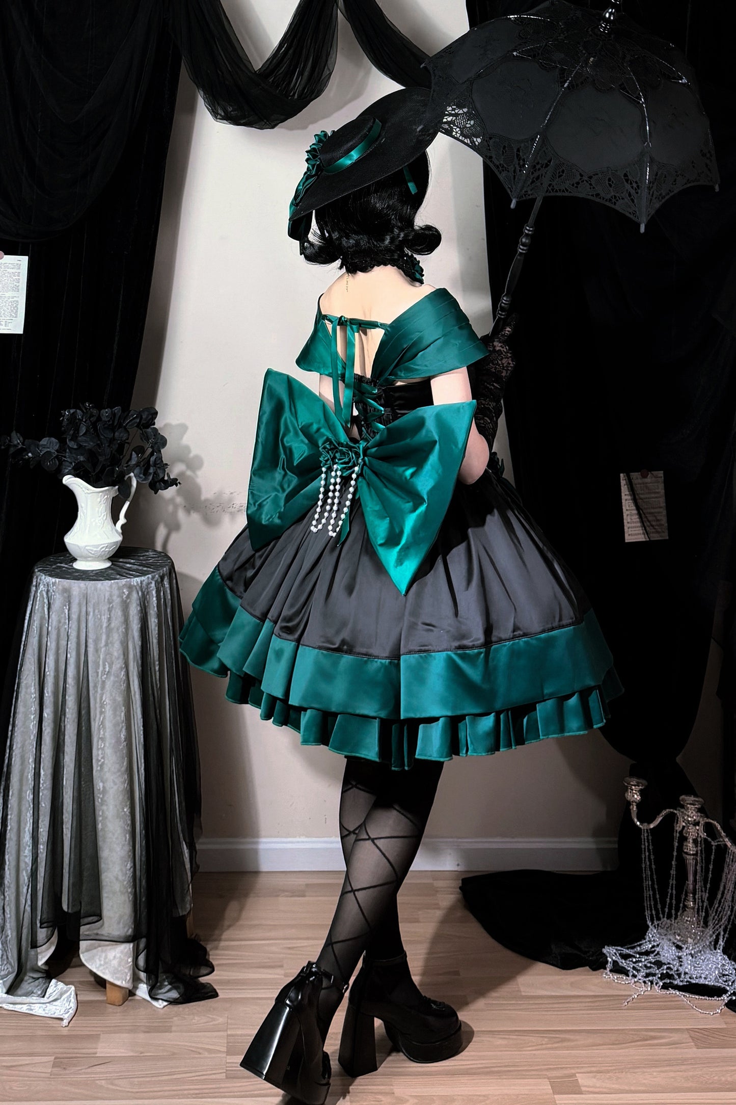 Dark Green Rose Lolita Dress