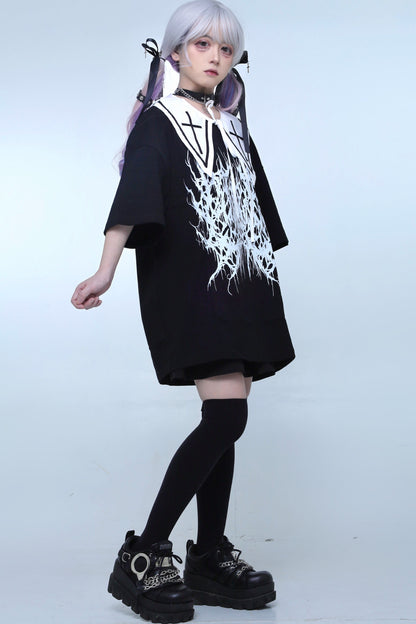 T-shirt marin croisé style jirai