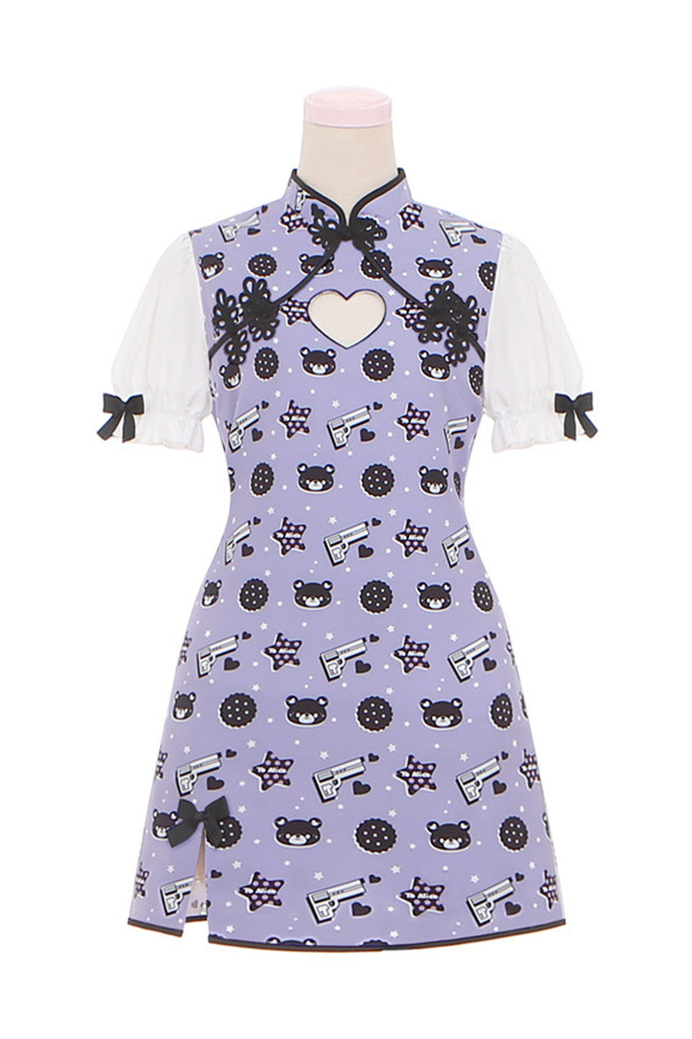 Bobo Bear Gun Print Cheongsam Dress
