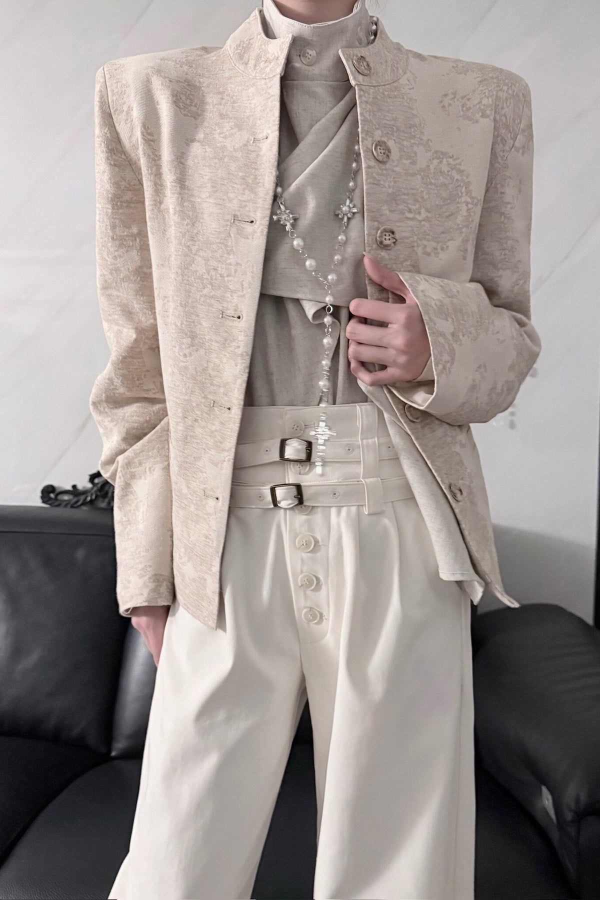 Short Jacquard Suit Jacket
