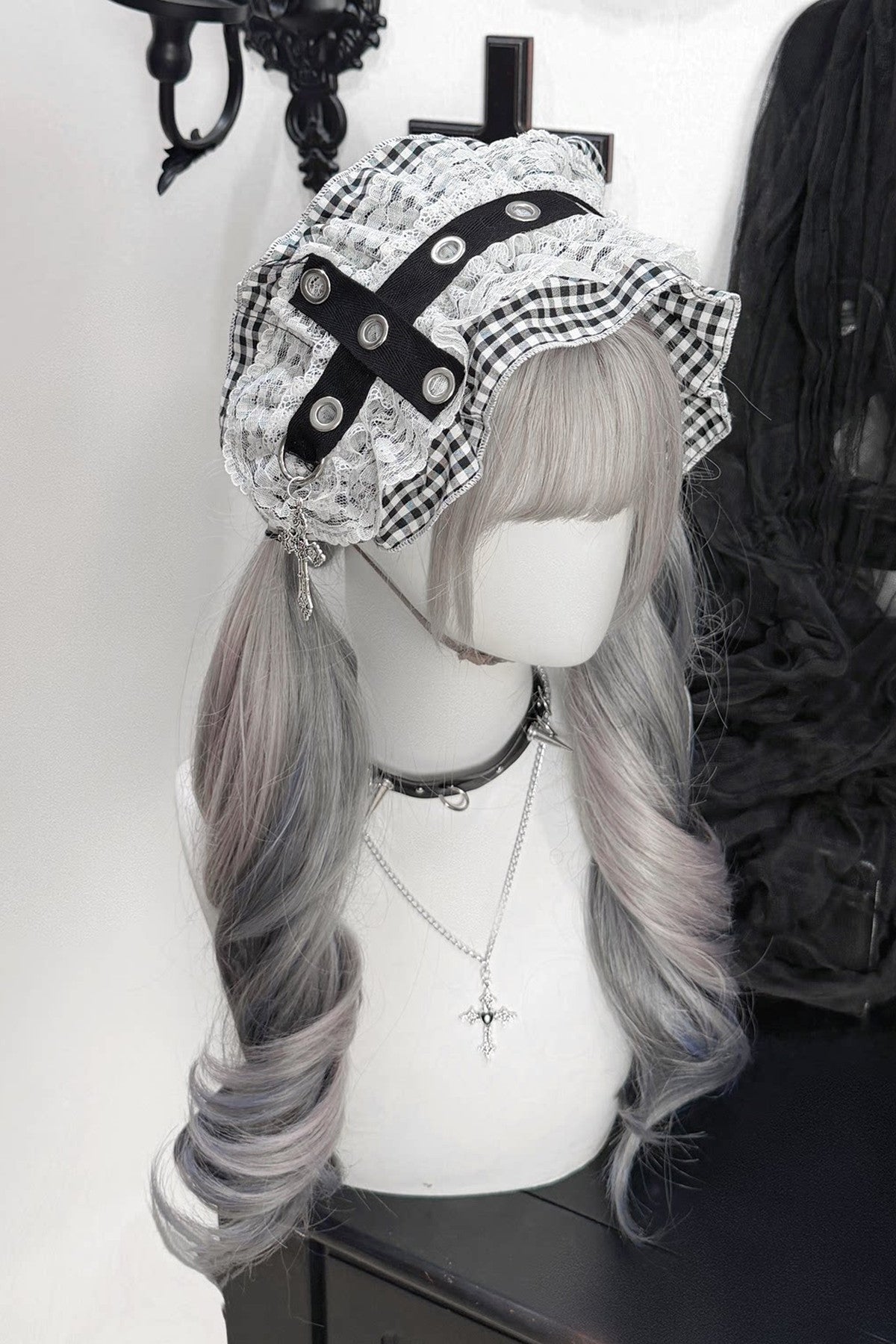 Cross Ribbon Lace Headband