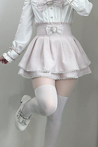 Japanese Lace Tencel Shirt And Skirt Set