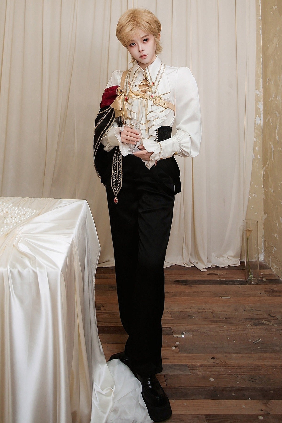 European Court Prince Top Pants Set-Up