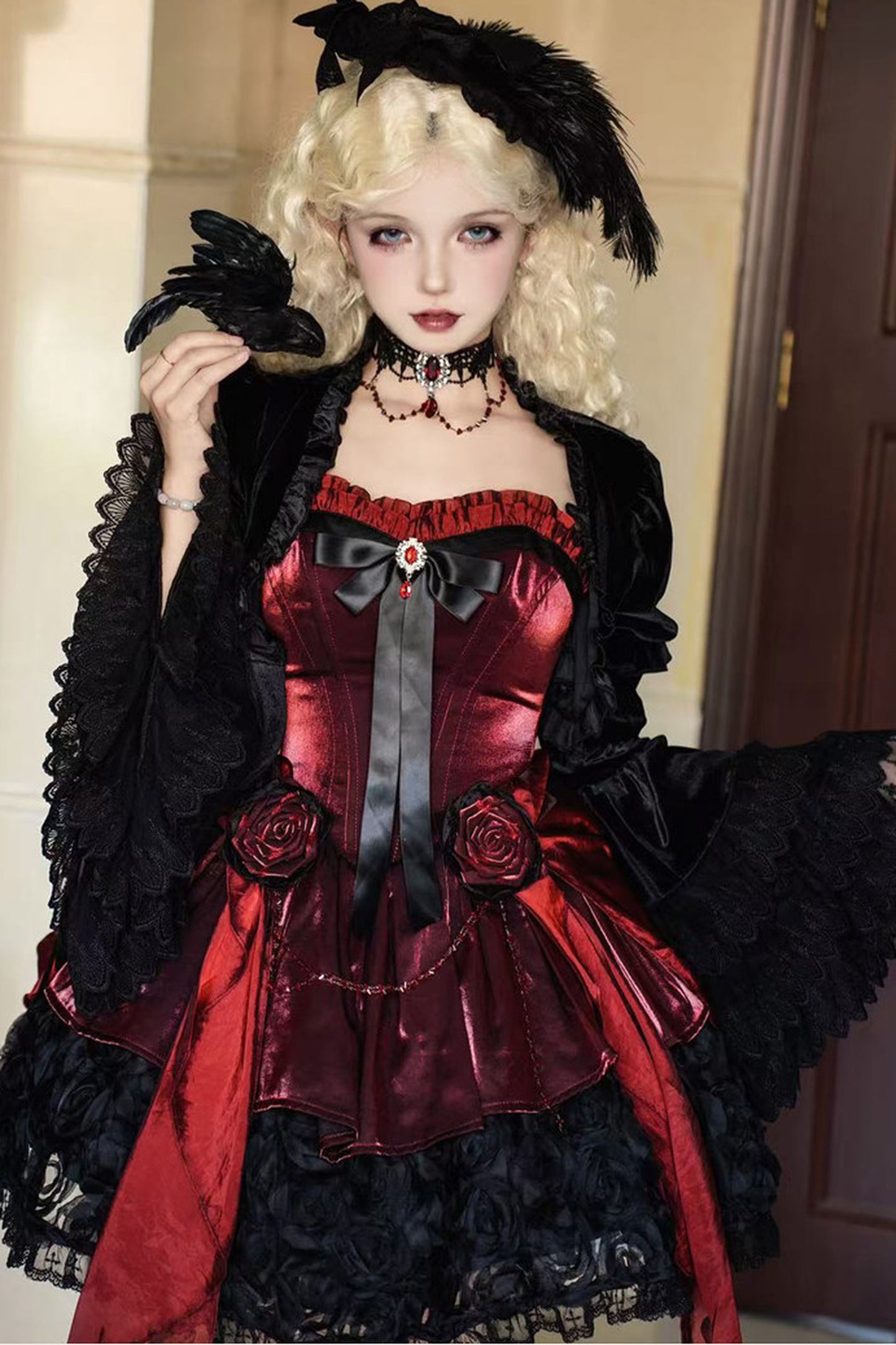 Rose Nebula Velvet Princess Sleeve Gothic Jacket
