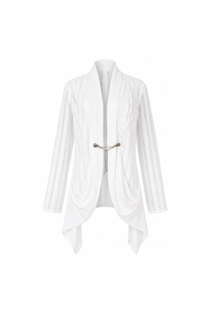 Weiße Gothic-Strickjacke mit Spitze