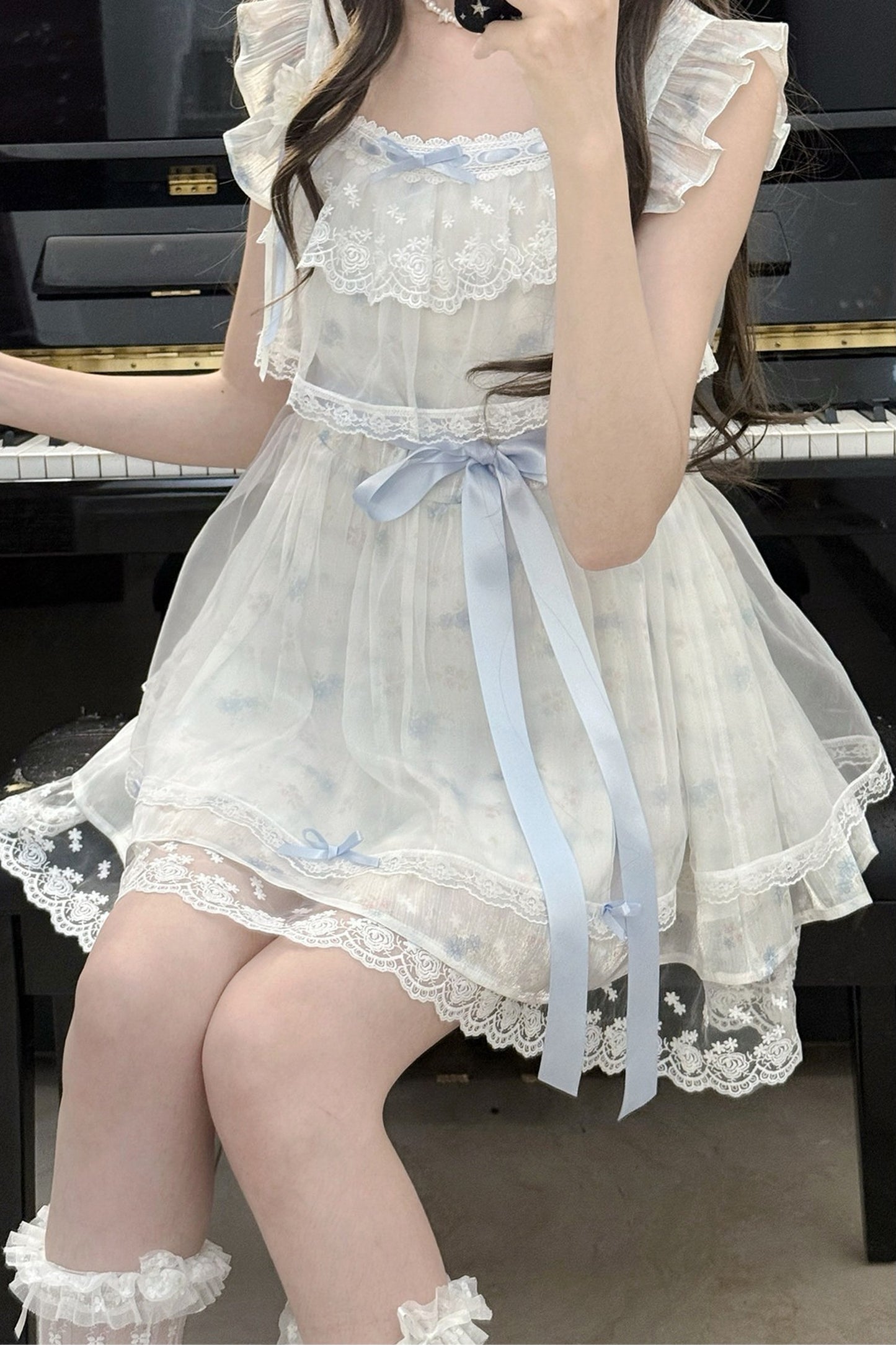Milchblaues Engel-Lolita-Kleid