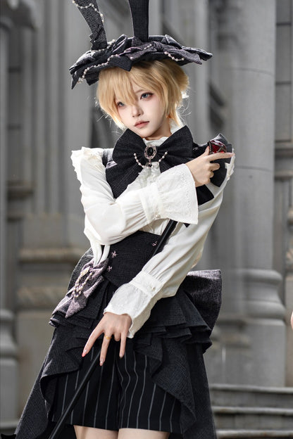Lolita Prince Rabbit Waist Belt Shirt and Pants Set-Up