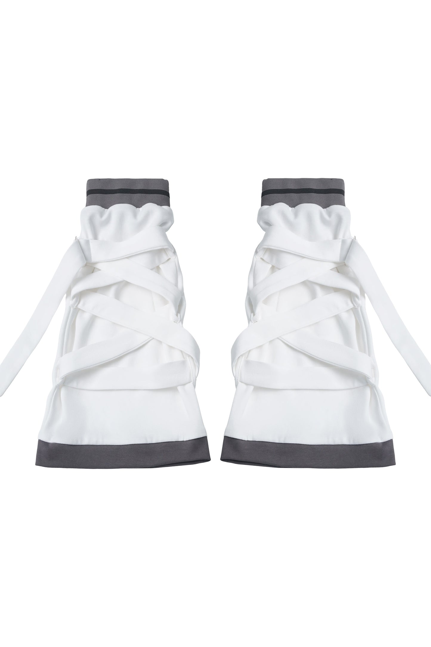 Gray Functional Stand Collar Zipper Short-Sleeve Set-Up