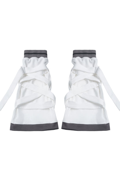Gray Functional Stand Collar Zipper Short-Sleeve Set-Up