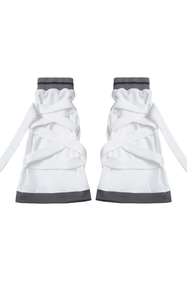 Gray Functional Stand Collar Zipper Short-Sleeve Set-Up