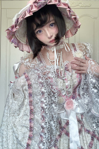 Detachable Sleeve Floral Lolita Dress Set