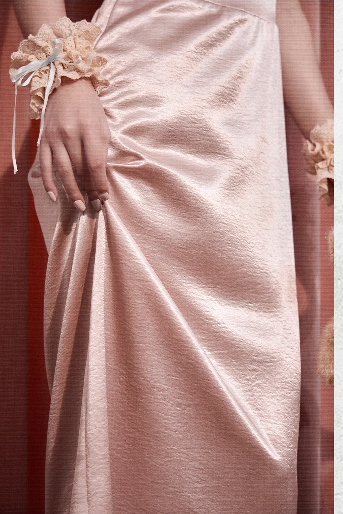 Pink Bow Satin Slip Dress