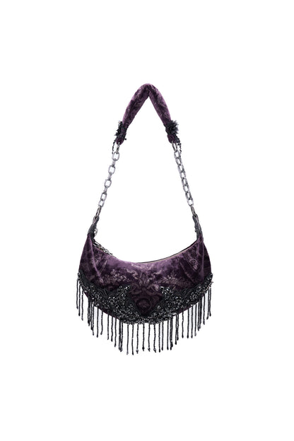Gothic Crystal Tassel Handheld Shoulder Bag