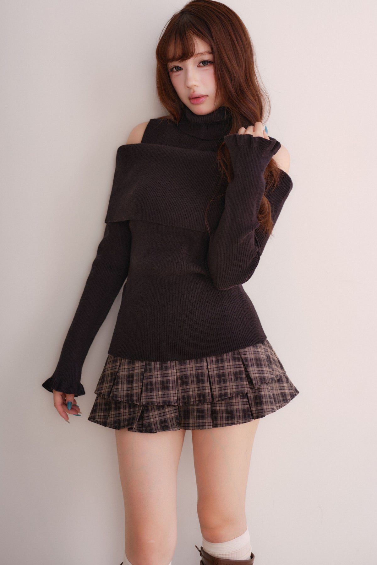 Off-Shoulder Shawl Pullover Sweater