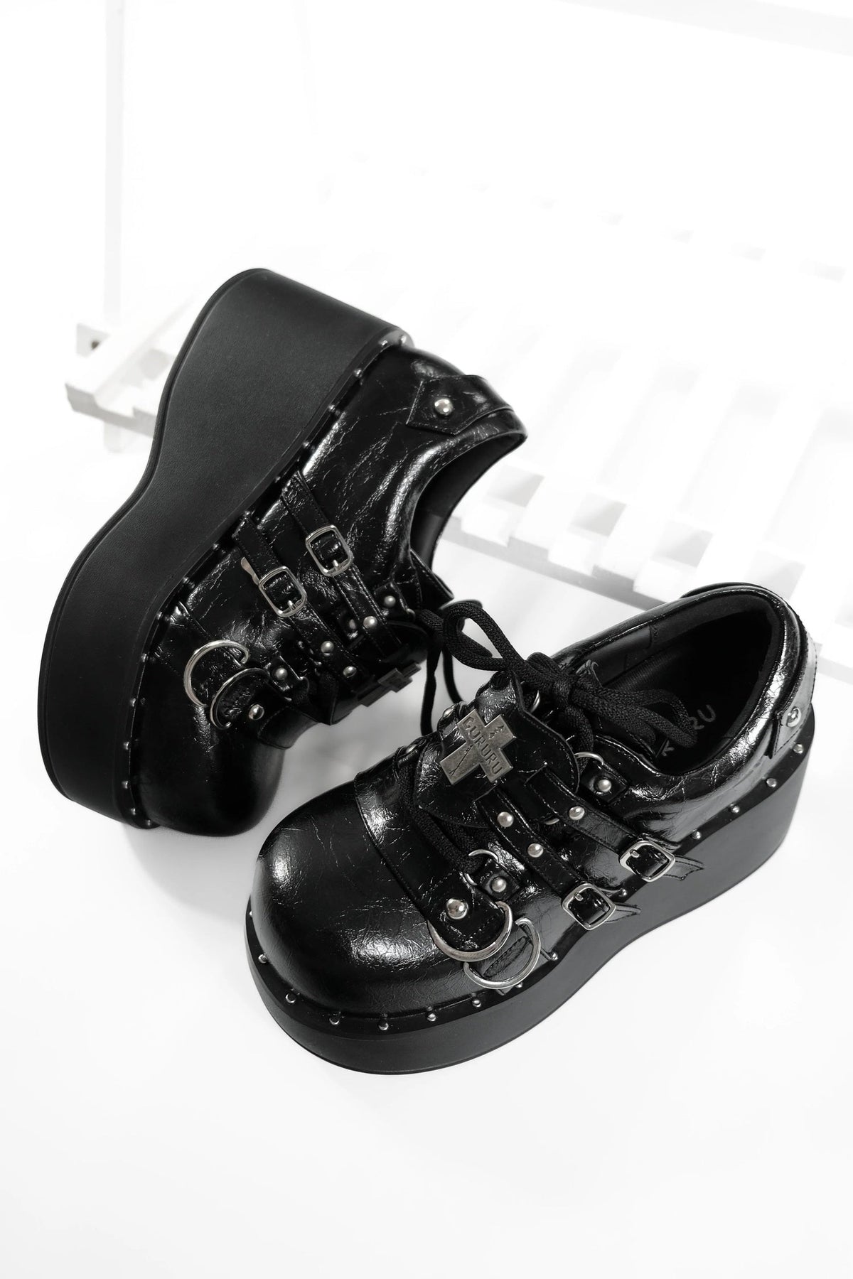 Y2K Punk Thick-Soled Leather Shoes