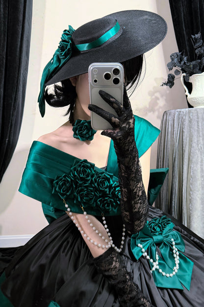 Dark Green Rose Lolita Dress
